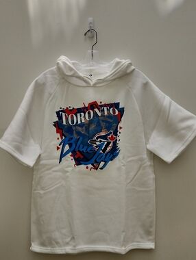 Toronto Blue Jays White Hoodie With Short Sleeves